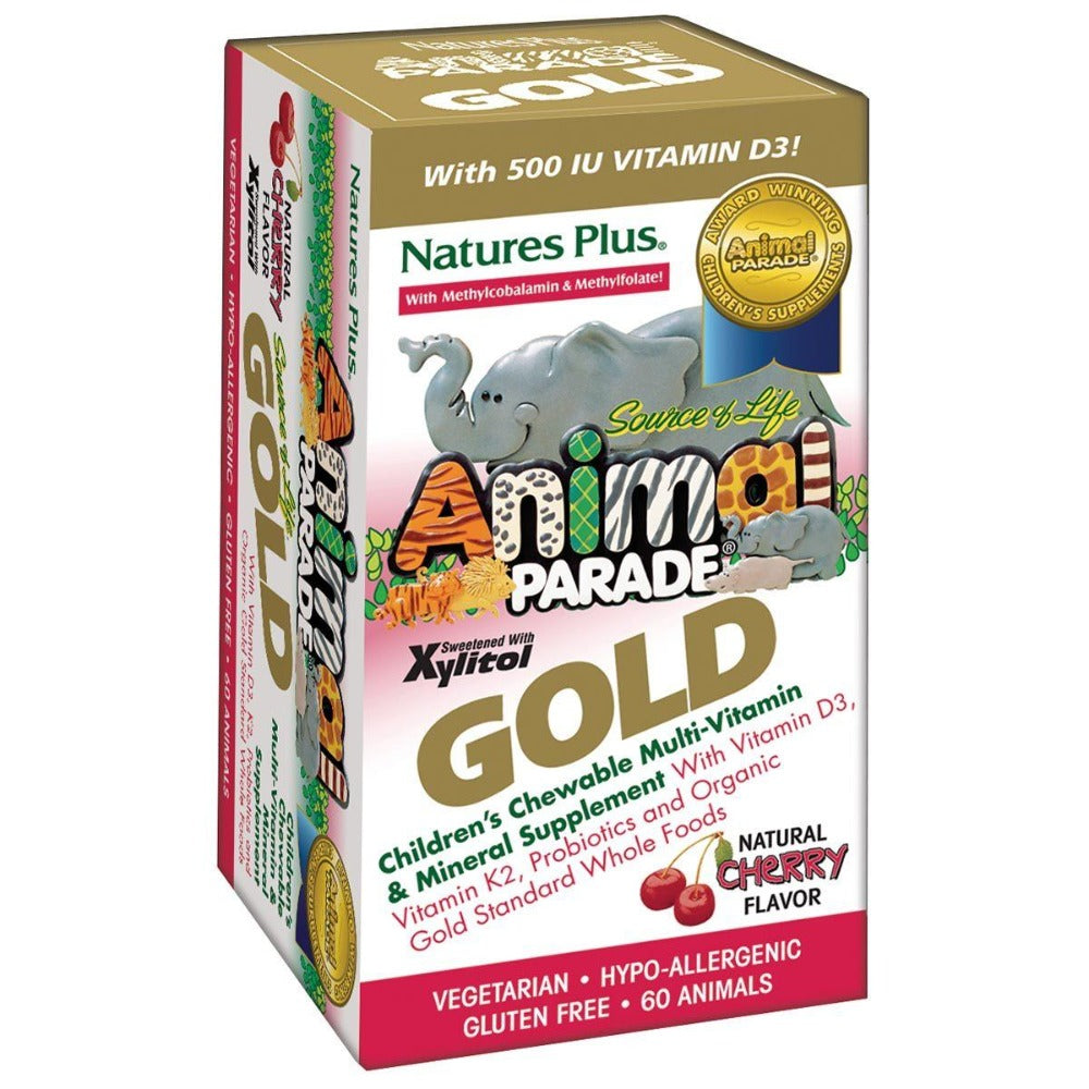 Nature's Plus Animal Parade Gold (Kids Chewable Multi) Natural Cherry 60 tabs Children's Supplements Nature's Plus  (1058594979883)