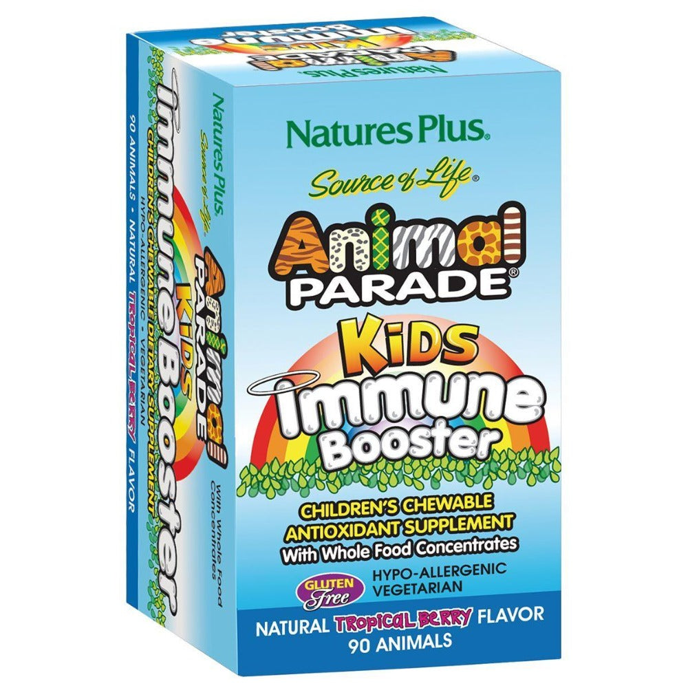 Nature's Plus Animal Parade Kids Immune Booster Tropical Berry 90 Chews Children's Supplements Nature's Plus  (1058152906795)
