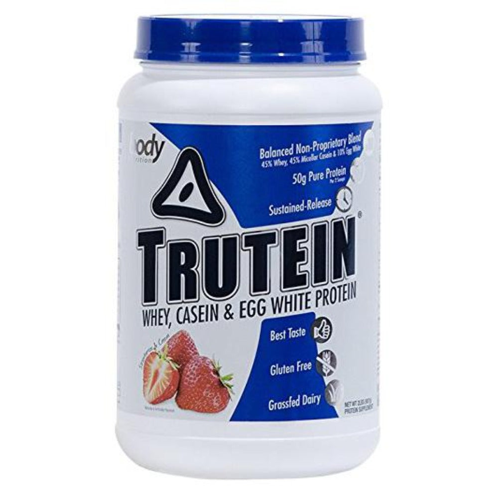 Body Nutrition Trutein 2 Lbs Protein Body Nutrition Strawberries & Cream  (1058634203179)