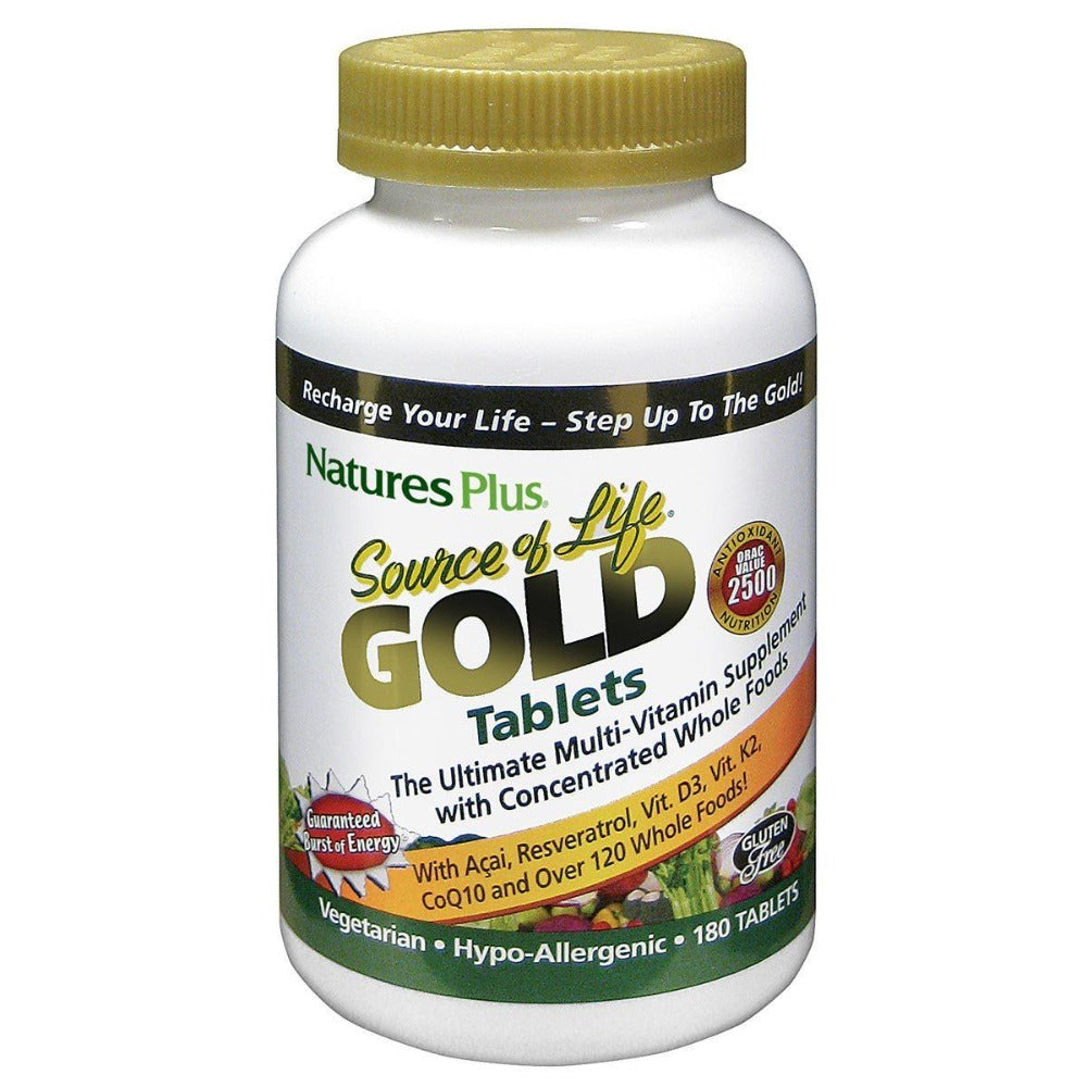 Nature's Plus Source of Life Gold 180 Tablets Vitamins Nature's Plus  (1058775203883)