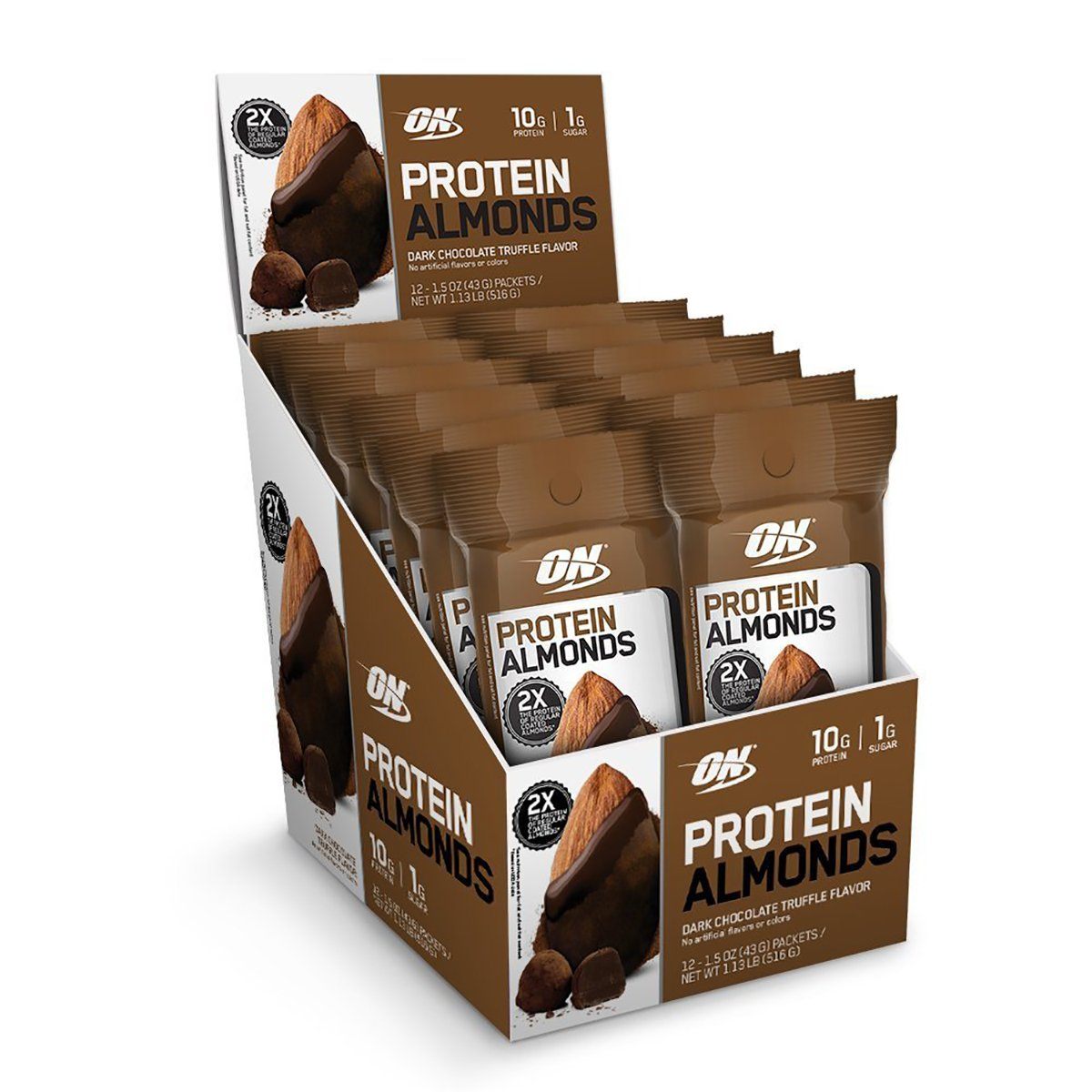 Optimum Nutrition Protein Almonds 12/Box Foods & Snacks Optimum Nutrition Dark Chocolate Truffle  (1059344220203)