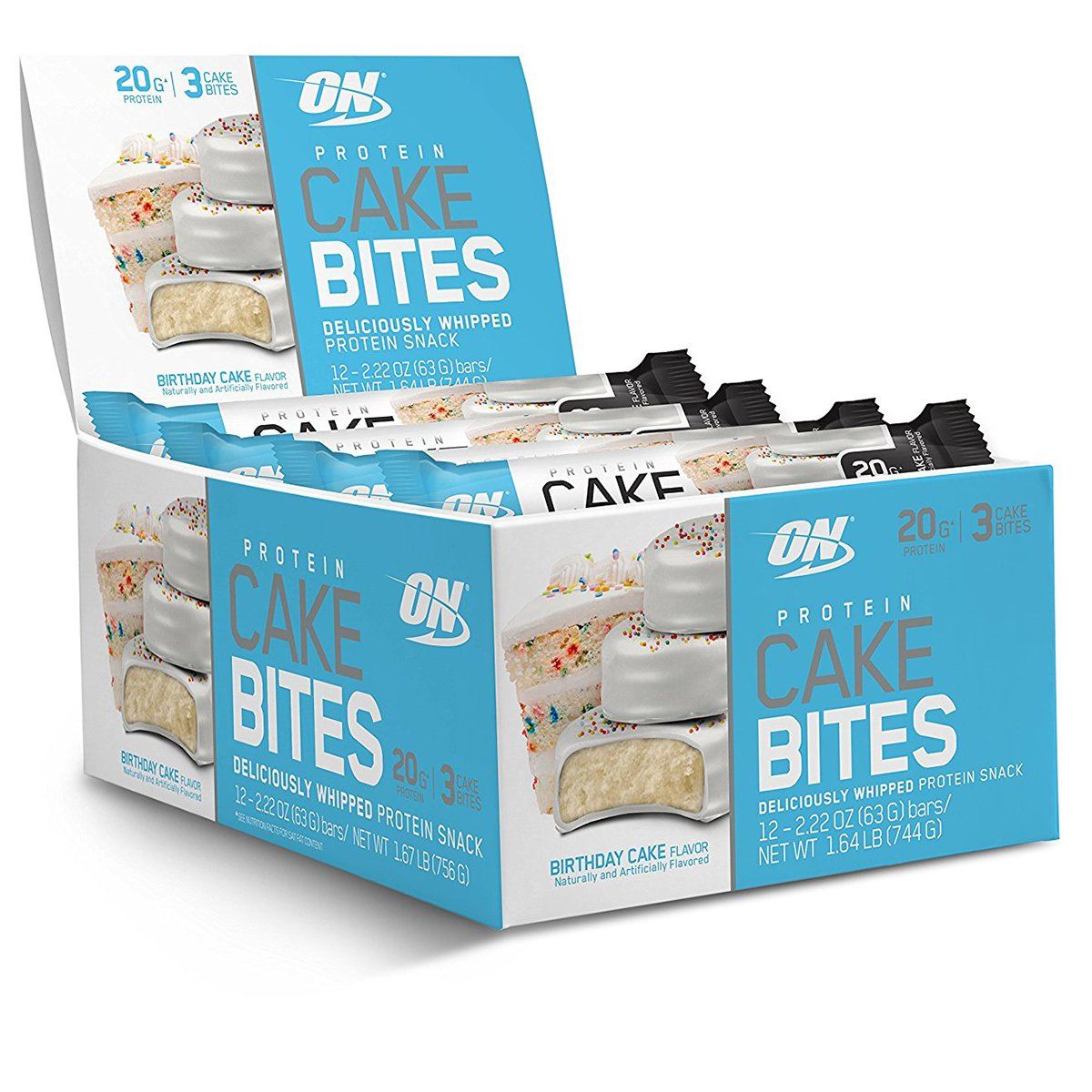 Optimum Nutrition Protein Cake Bites 12/Box Foods & Snacks Optimum Nutrition Birthday Cake  (1059269804075)
