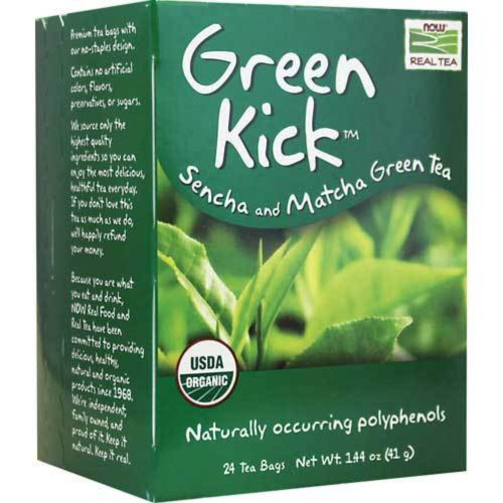 Now Foods Green Kick Sencha and Matcha Green Tea 24 Bags Teas Now Foods  (1059181297707)