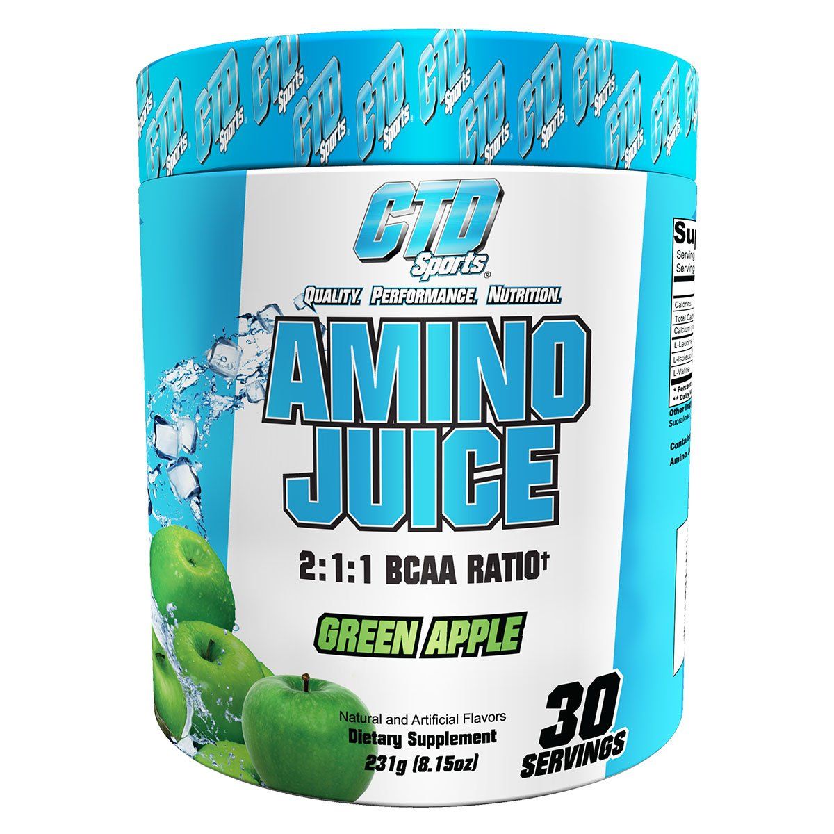 CTD Labs Amino Juice 30SV Amino Acids CTD Labs Green Apple  (1250154053675)