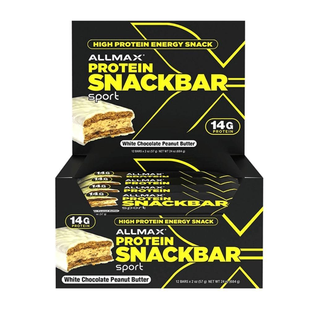 ALLMAX Protein Snackbar 12/box Bars Allmax Nutrition White Chocolate Peanut Butter 