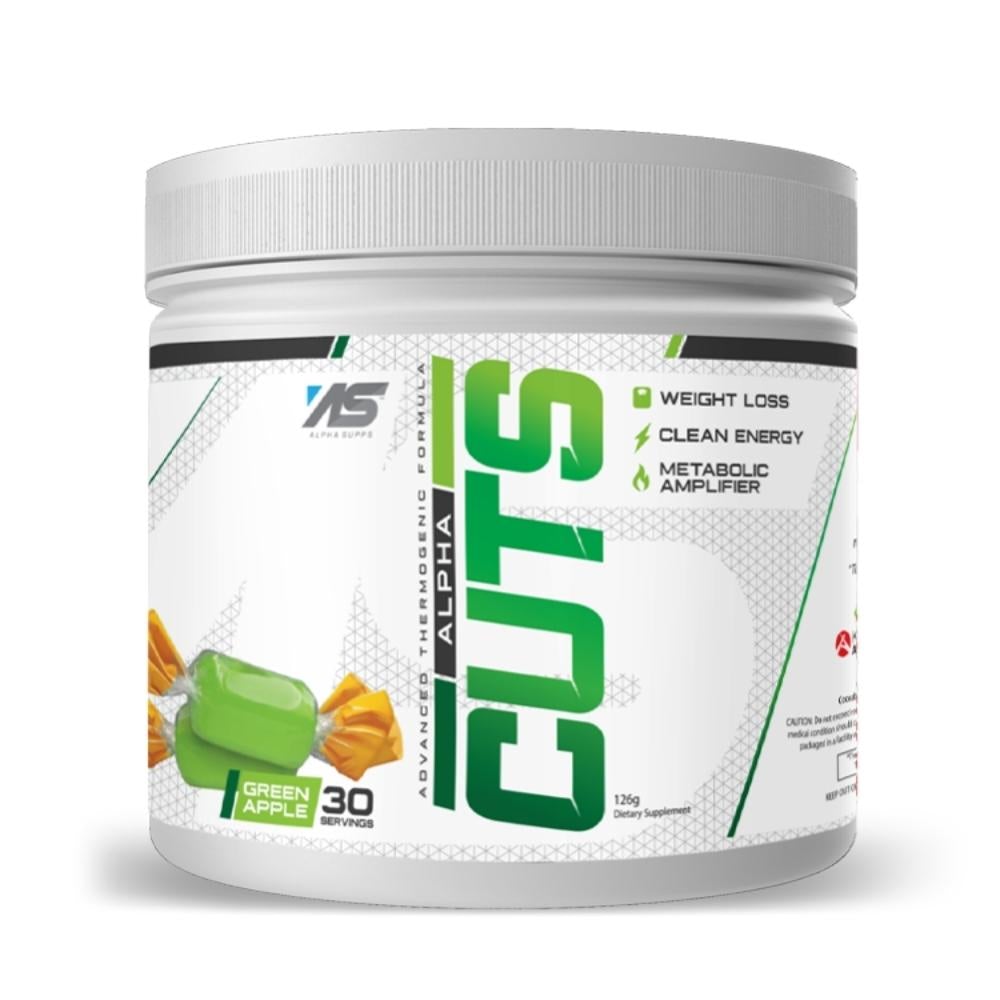 Alpha Supps Cuts 30 Servings Fat Burner Alpha Supps Green Apple 