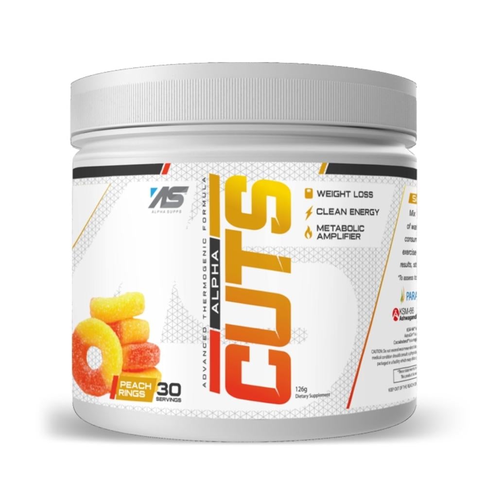 Alpha Supps Cuts 30 Servings Fat Burner Alpha Supps Peach Rings 