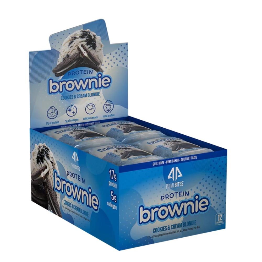 Alpha Prime Bites Protein Brownies 12/box Bars AP Sports Regimen Cookies and Cream Blondie 