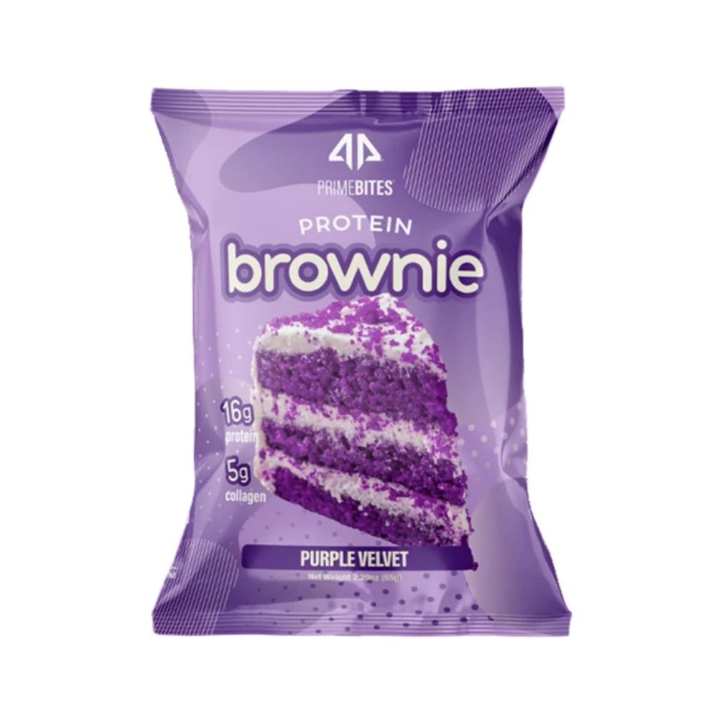 Alpha Prime Bites Protein Brownies 12/box Bars AP Sports Regimen Purple Velvet 