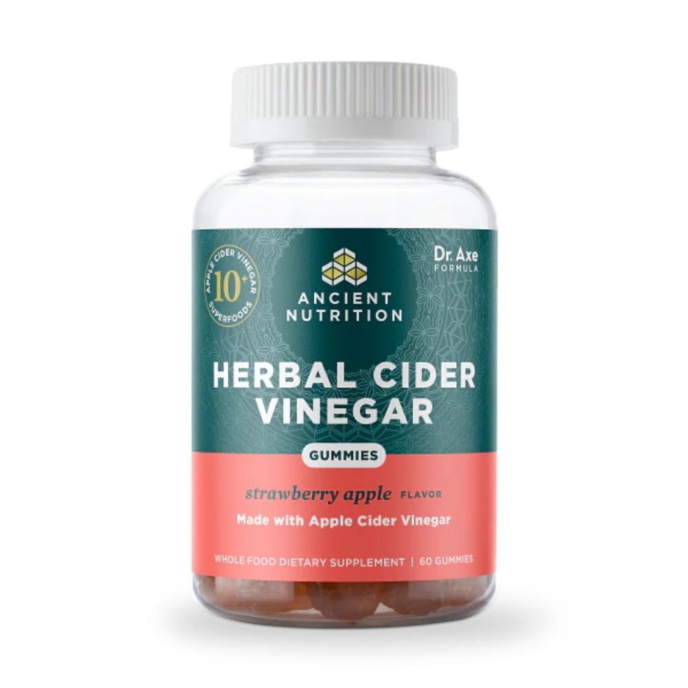 Ancient Nutrition Organic Herbal Cider Vinegar 60 Gummies (Strawberry Apple) Foods & - Juices Ancient Nutrition 