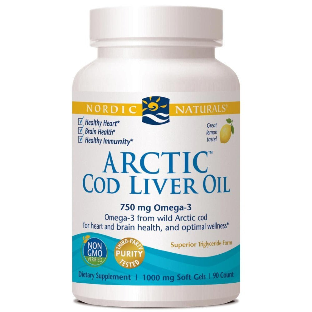 Nordic Naturals Arctic Cod Liver Oil 90 SoftGels Omega Fatty Acids / EFAs Nordic Naturals  (1058006499371)