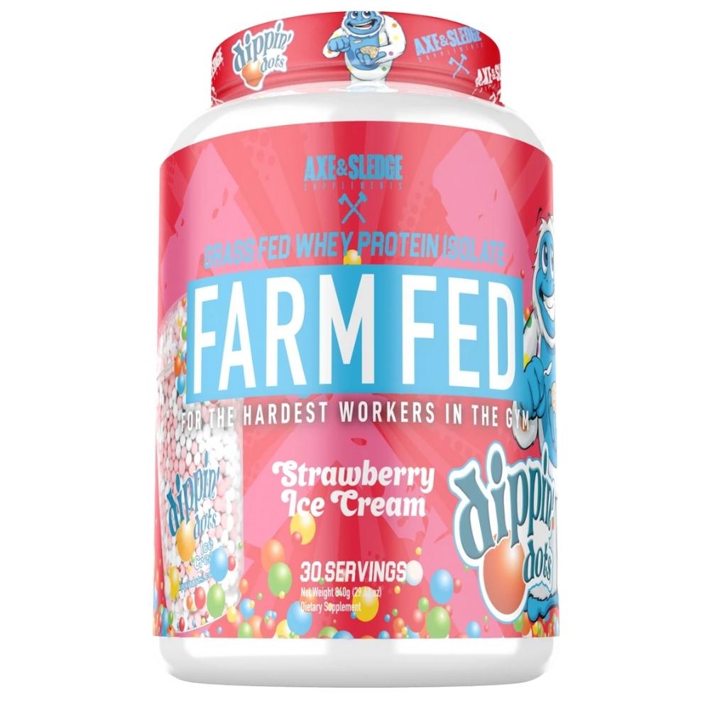 Axe & Sledge Farm Fed Protein 30 Servings Protein Powders AXE & SLEDGE Dippin Dots Strawberry Cream 