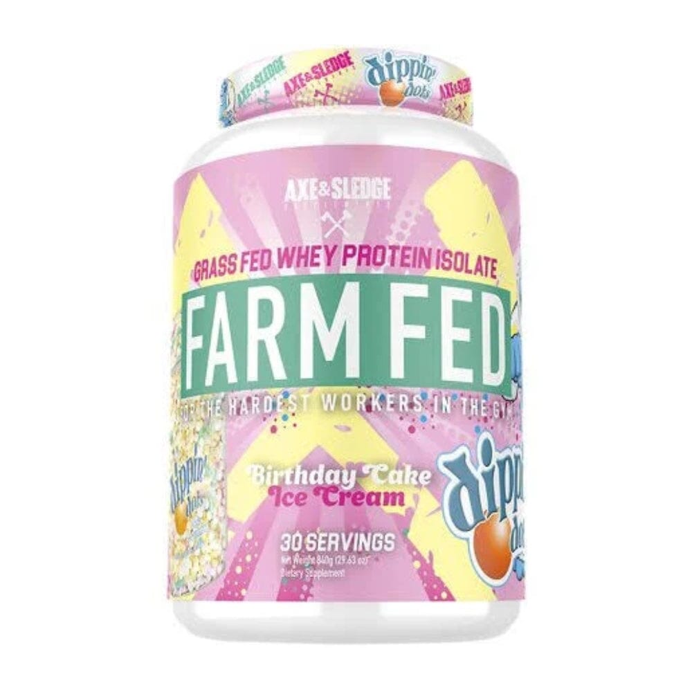 Axe & Sledge Farm Fed Protein 30 Servings Protein Powders AXE & SLEDGE Dippin Dots Birthday Cake 
