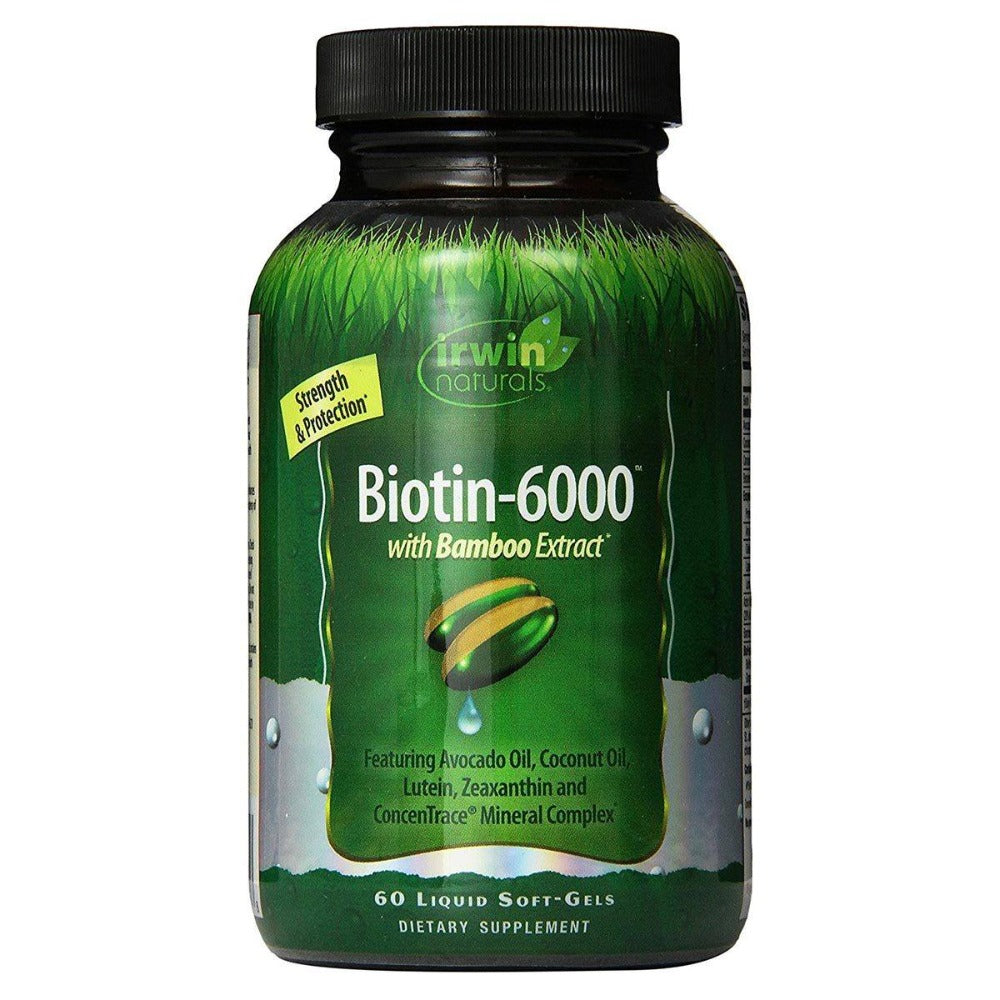 Irwin Naturals Biotin-6000 60 Liquid Softgels Other Supplements Irwin Naturals  (1059095248939)