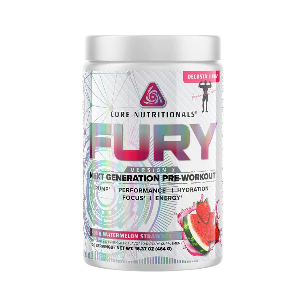 Core Nutritionals Fury 20 Servings Pre-Workouts Core Nutritionals Sour Watermelon Strawberry 