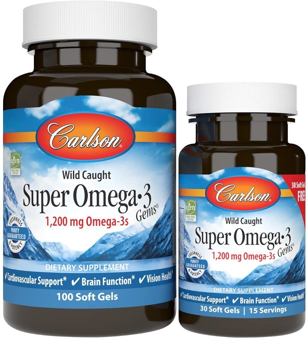 Carlson Super Omega 3 1200mg 130 Gels (100+30 Free) Omega Fatty Acids / EFAs Carlson 