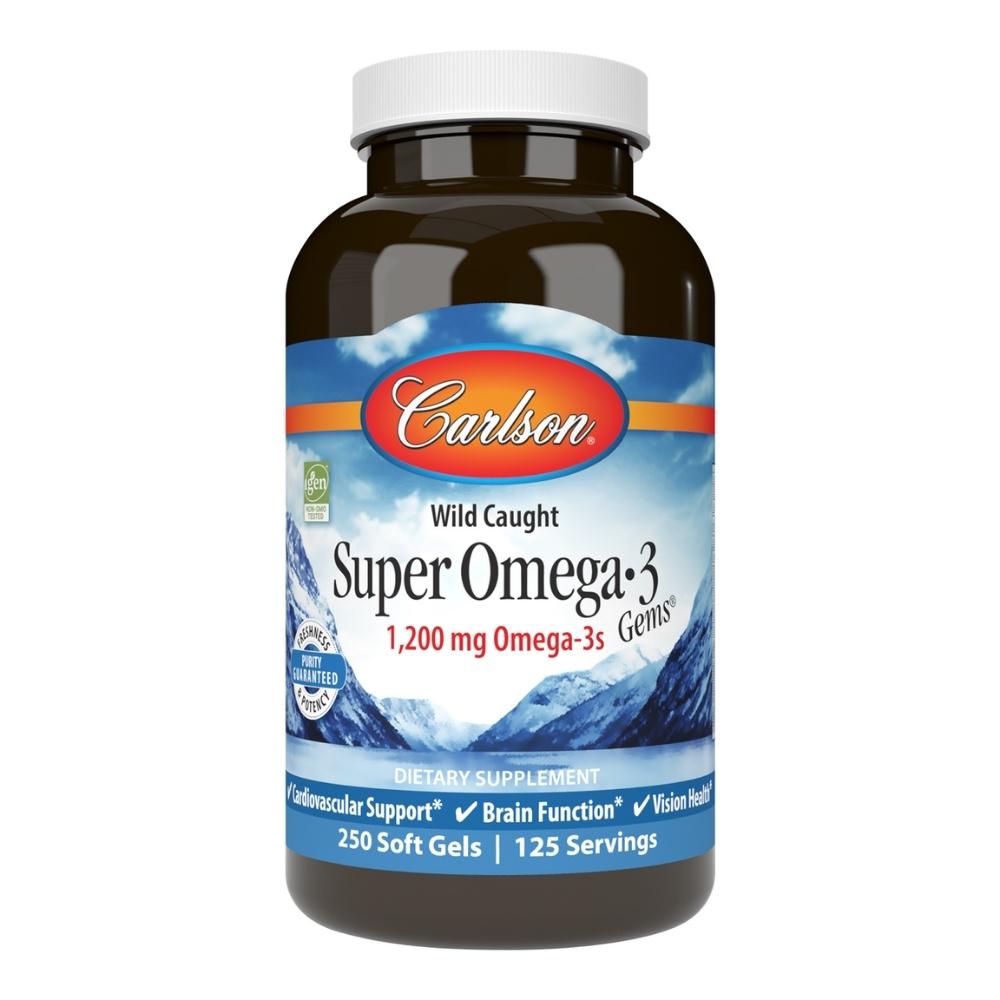 Carlson Super Omega-3 1200mg 250 Capsules Essential Fatty Acids & - Oils Carlson 