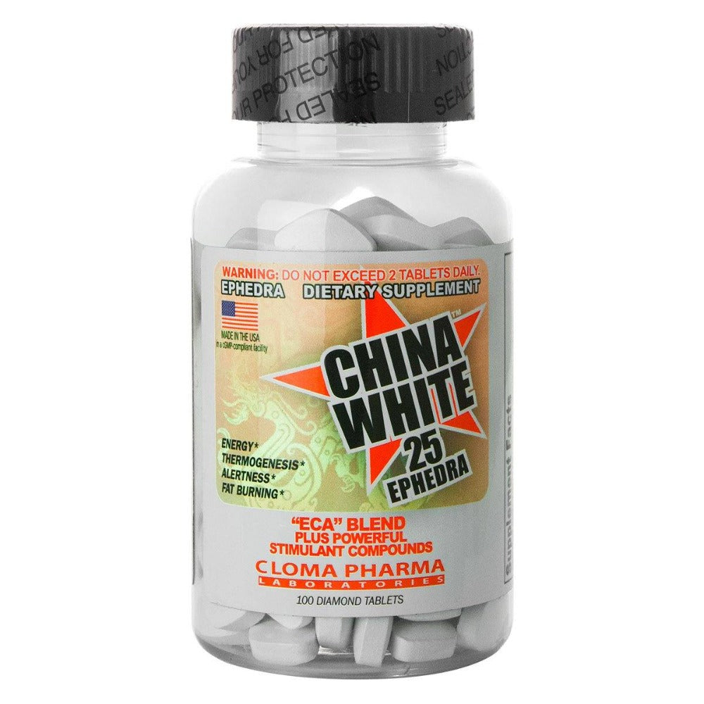 Cloma Pharma China White 25mg Ephedra 100 Caps Fat Burner Cloma Pharma  (1357658357803)