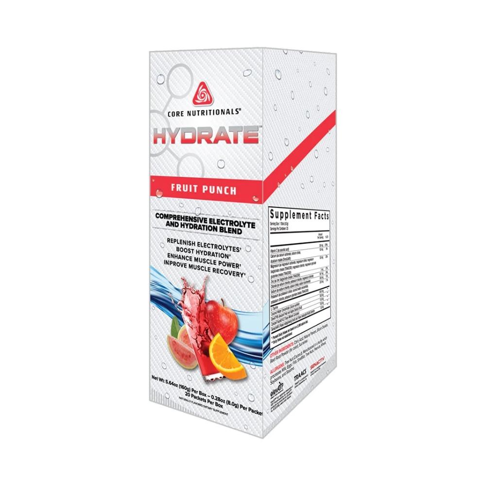 Core Nutritionals Hydrate 20/Packets Foods Juices Core Nutritionals Fruit Punch 