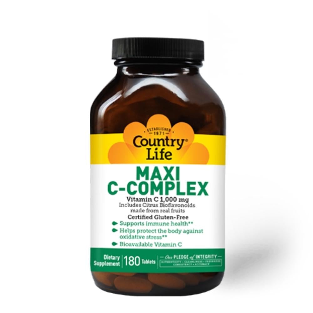 Country Life Maxi-C 1000mg 180 Tablets Vitamins & Minerals Country Life 