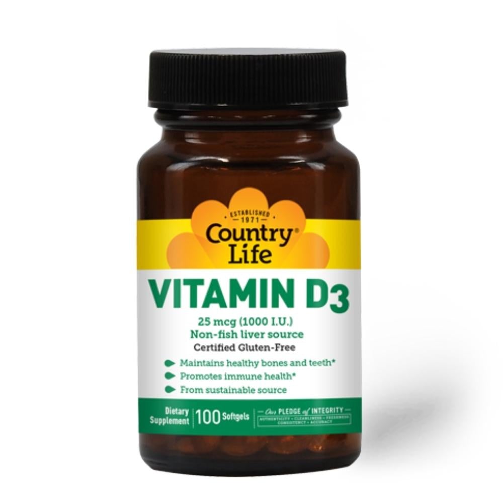 Country Life Vitamin D3 1000IU 200 Soft Gels Vitamins & Minerals Country Life 
