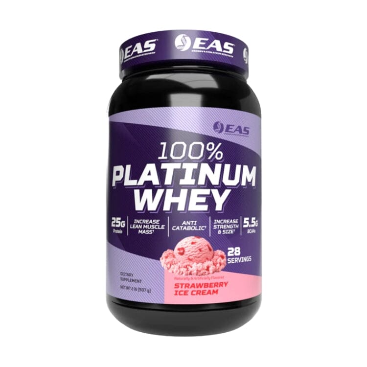 EAS 100% Platinum Whey 2lb Protein Powders EAS Strawberry Ice Cream 