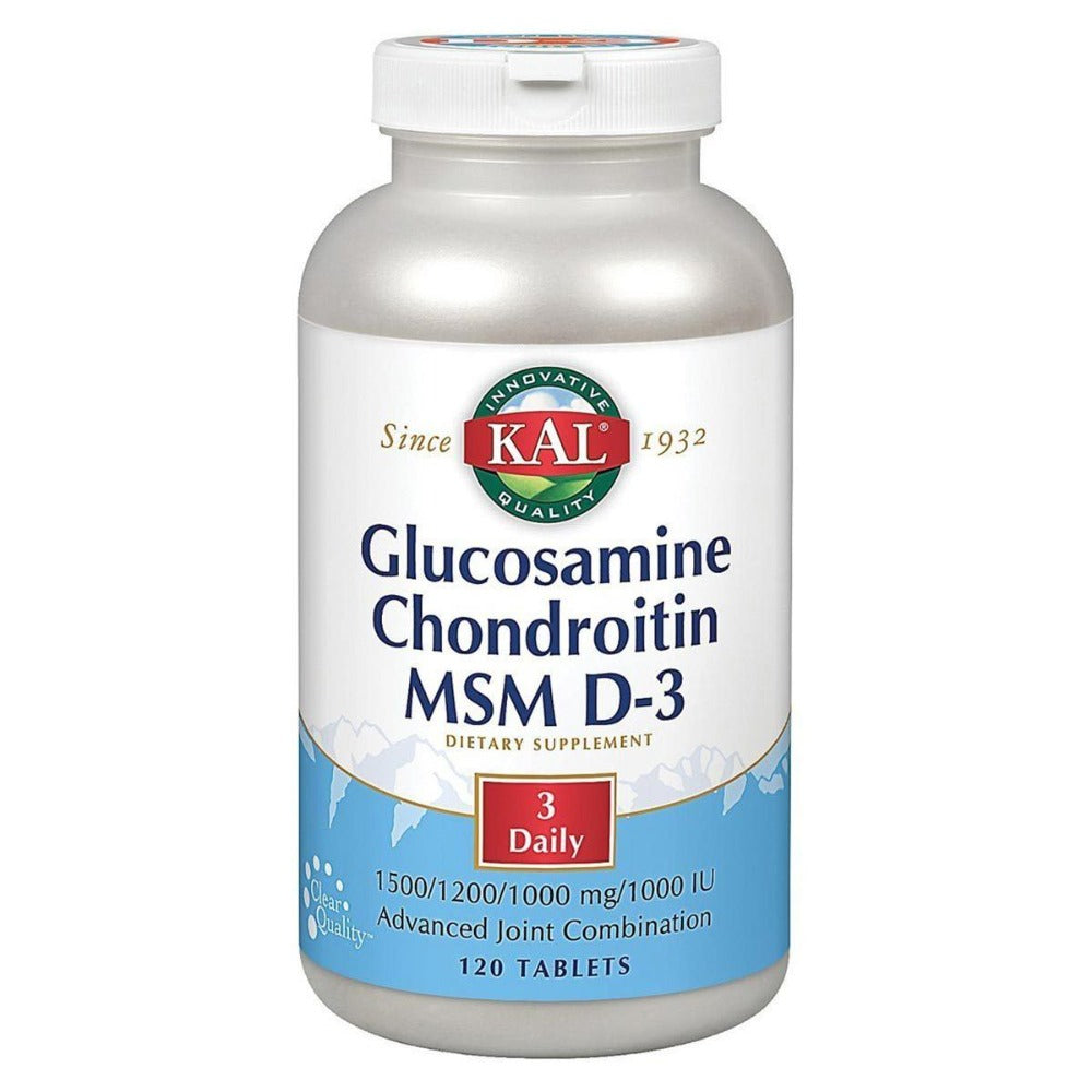Kal Glucosamine Chondroitin MSM D-3 120 Tabs Kal  (1058753904683)