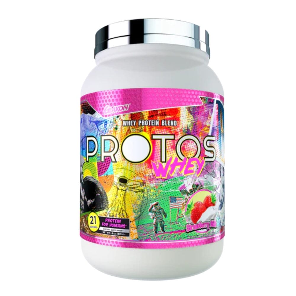 Glaxon Protos Whey Protein 21 Servings Protein Powders Glaxon Strawberry Milk 