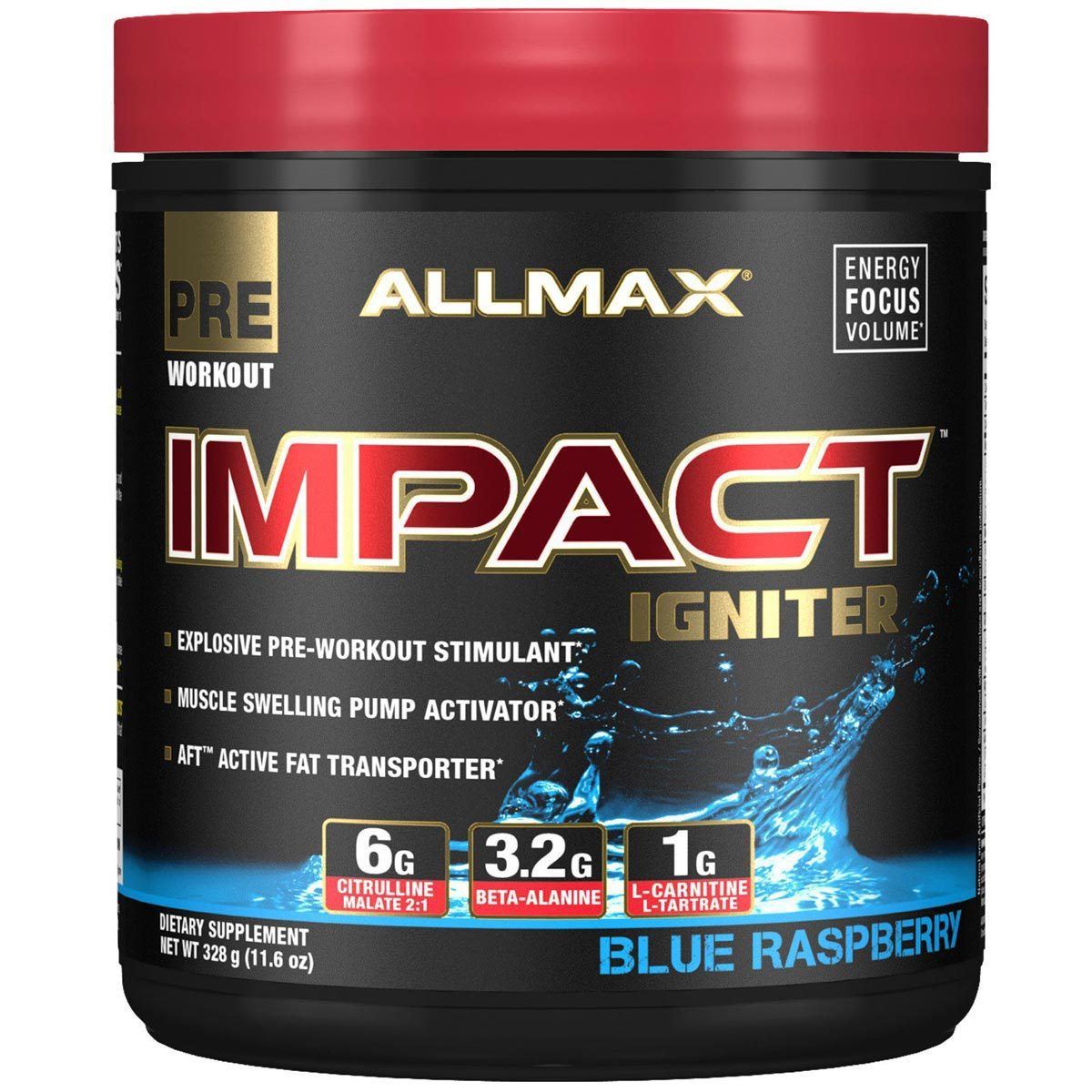 Allmax Nutrition IMPACT Igniter 20 Servings Amino Acids Allmax Nutrition Blue Raspberry  (1059295887403)