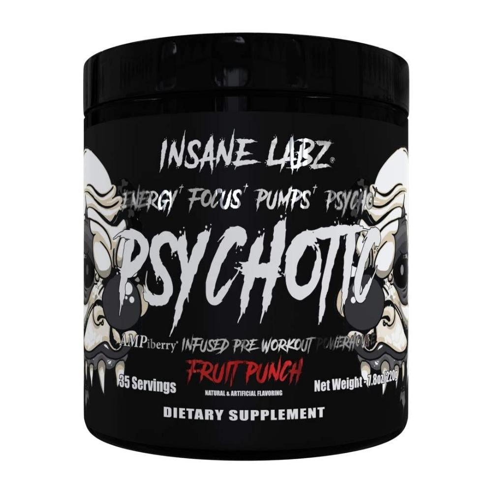Insane Labz Psychotic Black 35 Servings Pre-Workouts Insane Labz Fruit Punch 