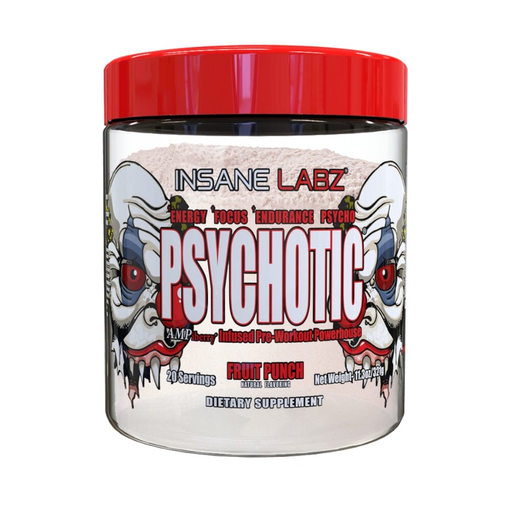 Insane Labz Psychotic Clear 20 Servings Pre-Workouts Insane Labz Fruit Punch 