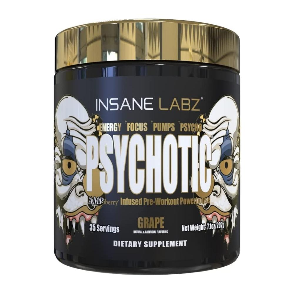Insane Labz Psychotic Gold 35 Servings Sports Performance Recovery Insane Labz Grape 