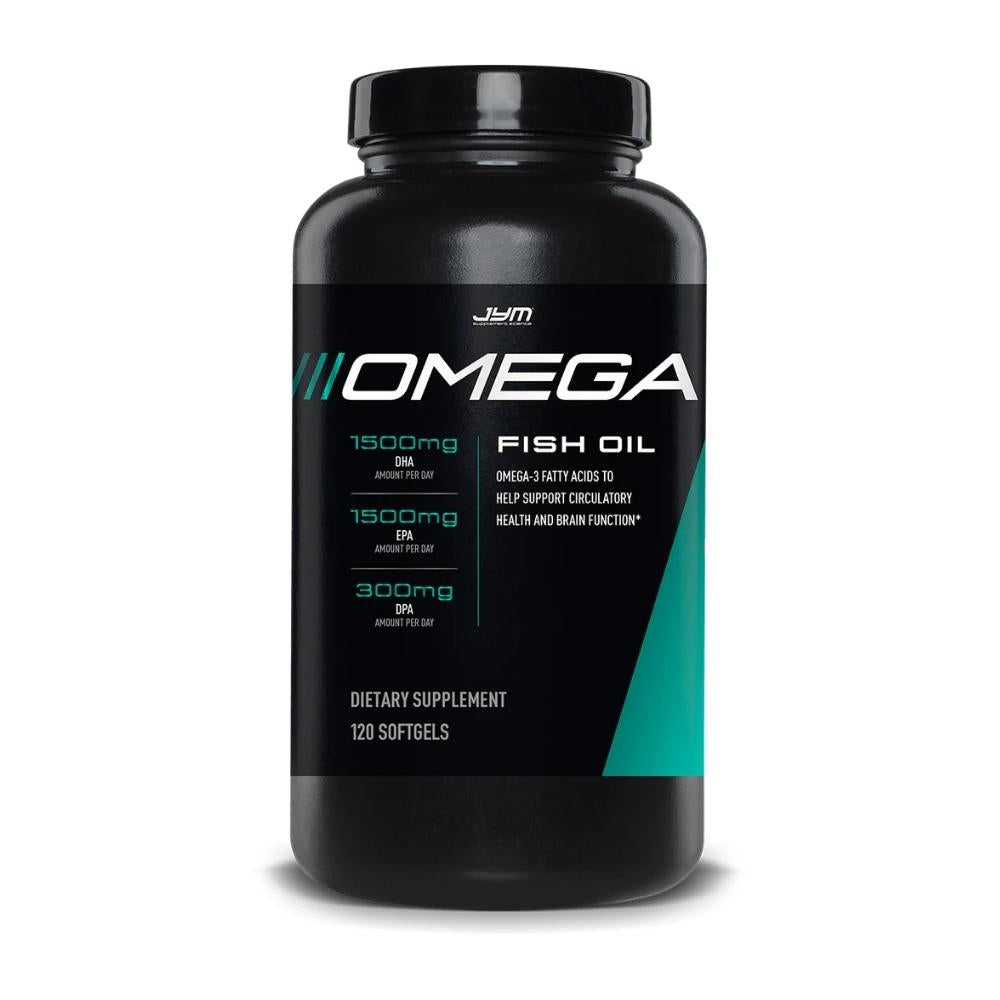 JYM Brand Omega Fish Oil 120 Soft Gels Essential Fatty Acids & - Oils JYM 