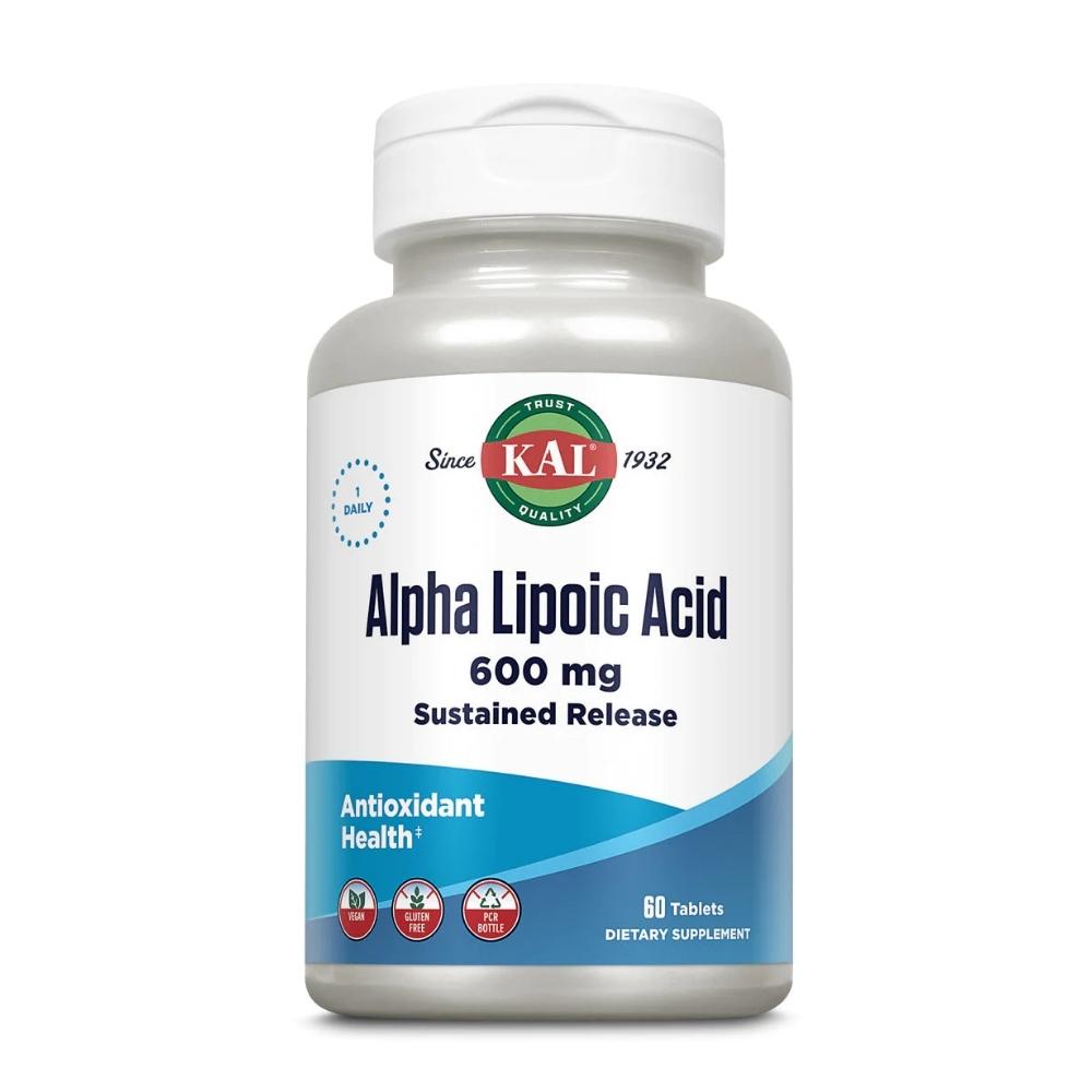 KAL ALPHA LIPOIC ACID SUSTAINED RELEASE 600mg 60 Tablets Specialty Health Products Kal 