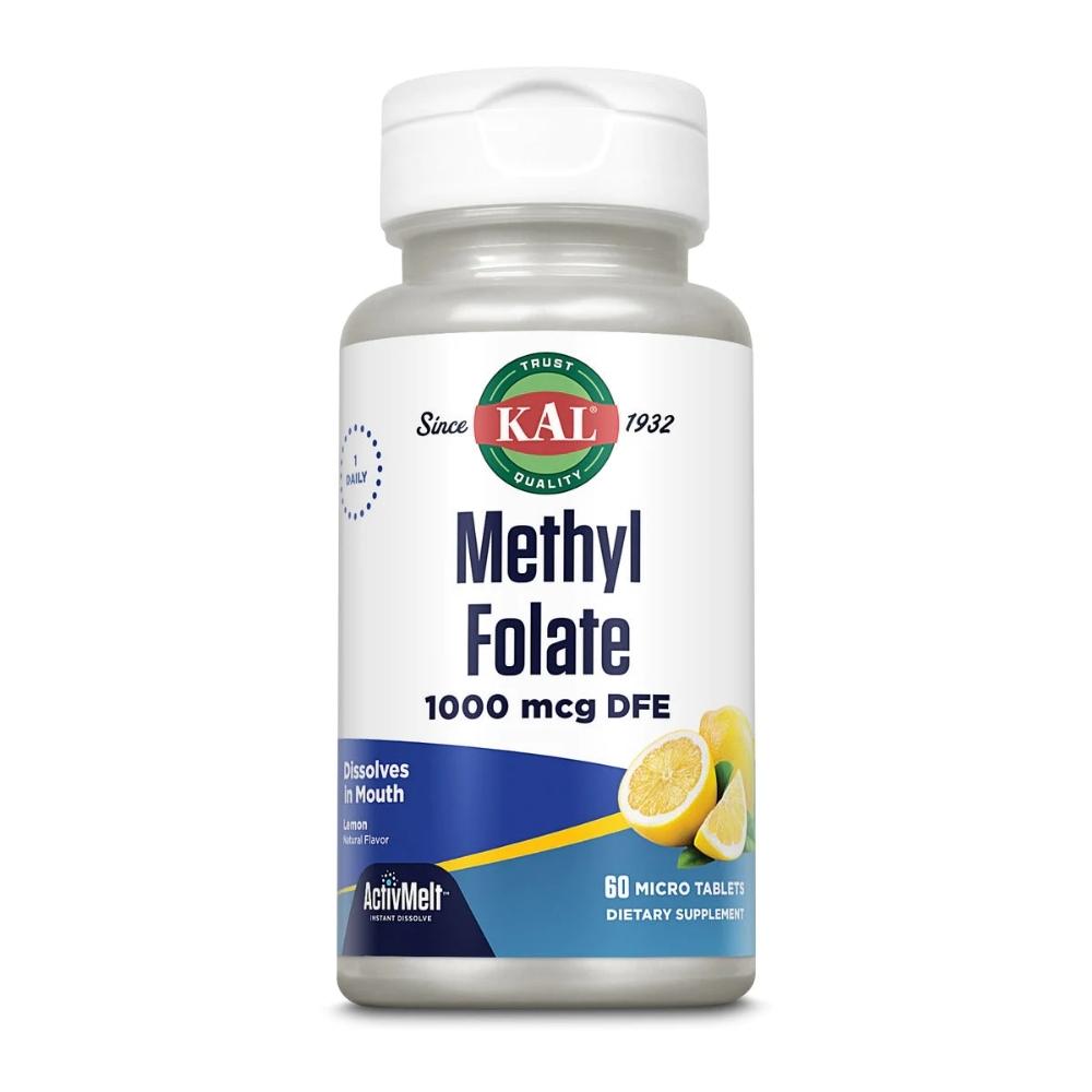 KAL Methyl Folate 1,000 mcg 60 Micro Tablets Vitamins & Minerals Kal 