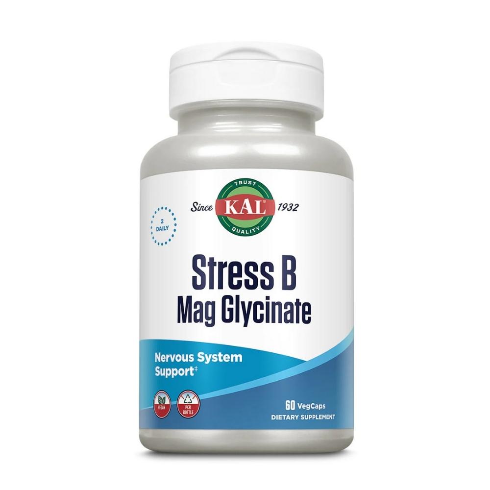KAL STRESS B MAG GLYCINATE 60 Veggie Capsules Vitamins & Minerals Kal 
