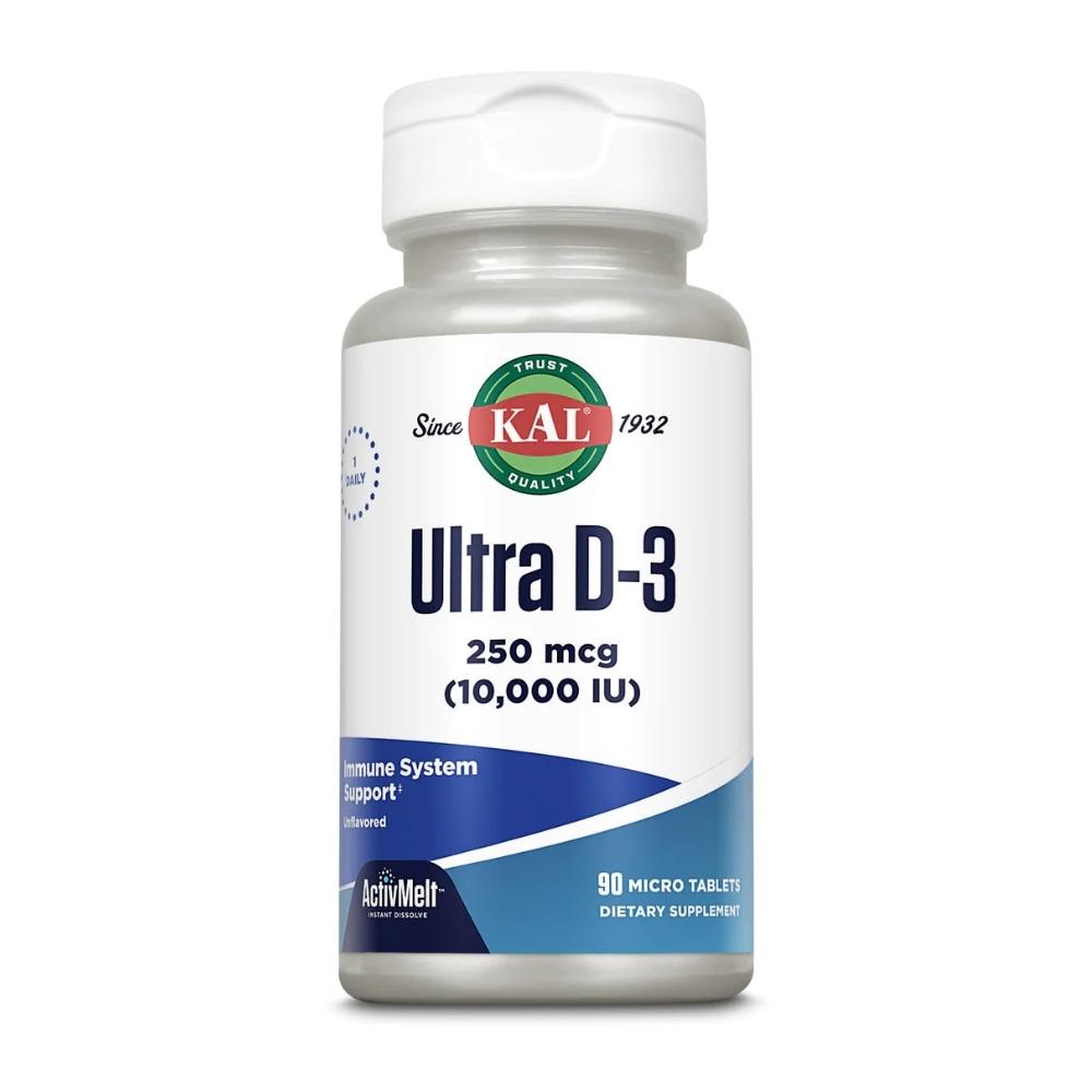 KAL ULTRA D3 250mcg (10,000 IU) 90 M Vitamins & Minerals Kal 