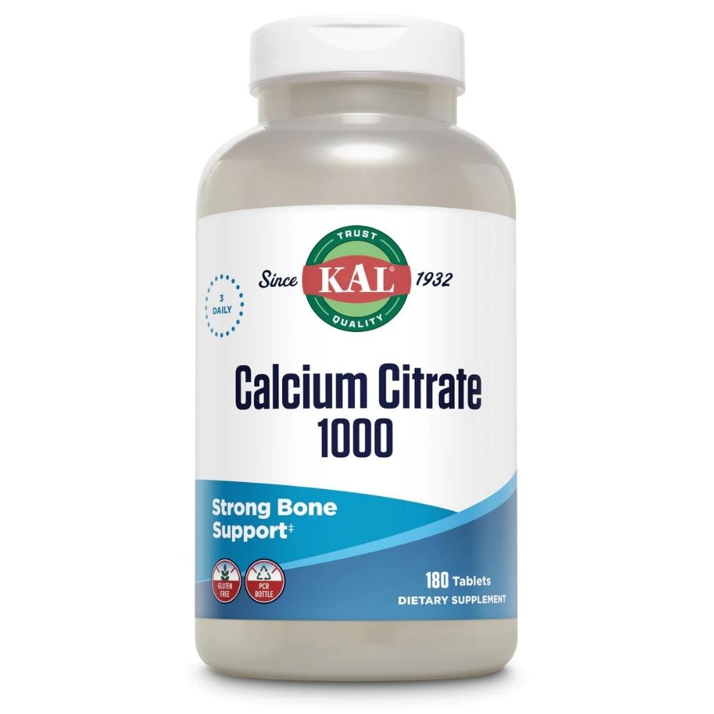 Kal Calcium Citrate 1000mg 180 Count Vitamins & Minerals Kal 