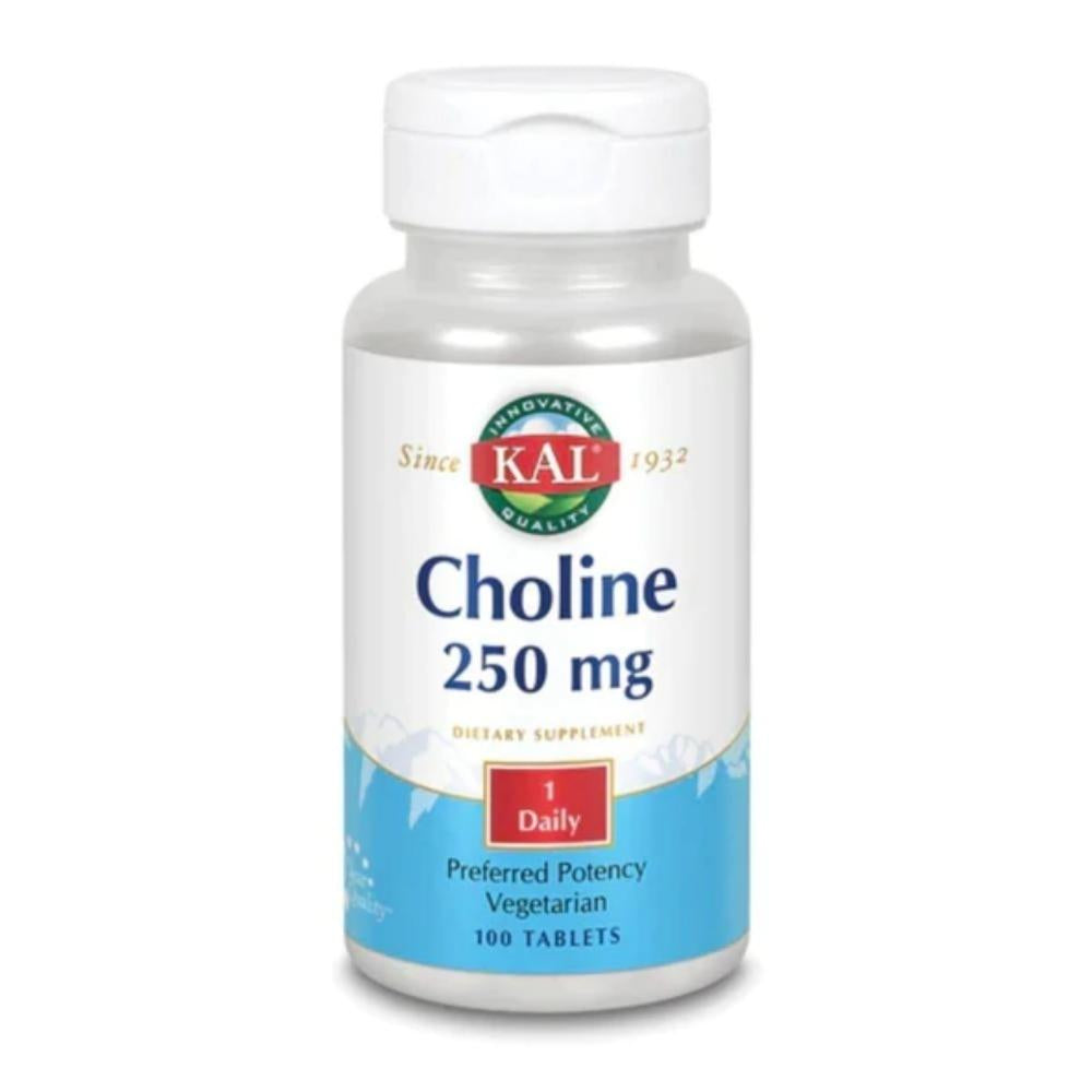 Kal Choline 250mg 100 Tablets Specialty Health Products Kal 