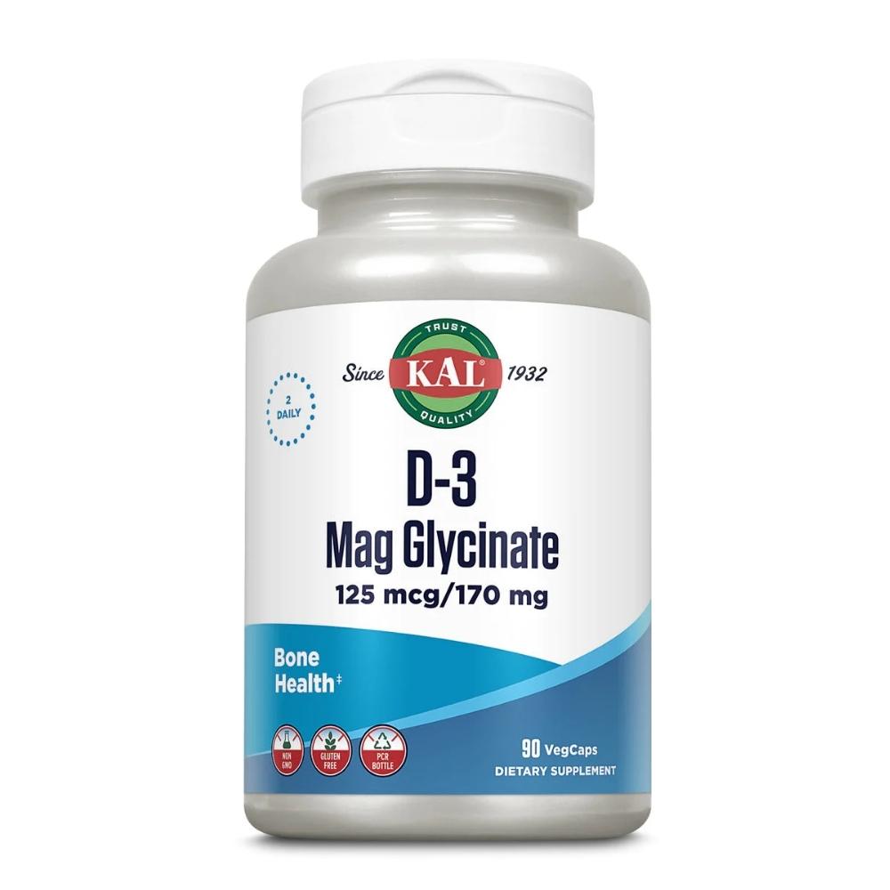 KAL D3 MAG GLYCINATE 90 Veggie Capsules Vitamins & Minerals Kal 