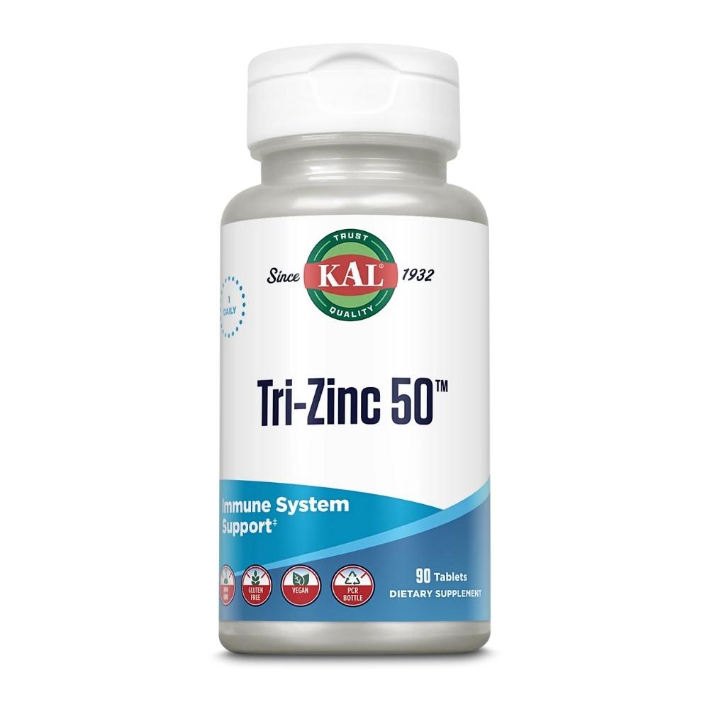 KAL Tri-Zinc 50 90 Tablets Vitamins & Minerals Kal 