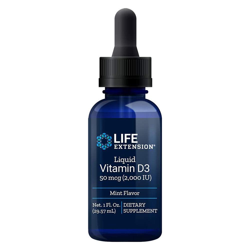 Life Extension Vitamin D3 (mint) 50mcg (2000 IU) 1fl oz Vitamins & Minerals Life Extension 