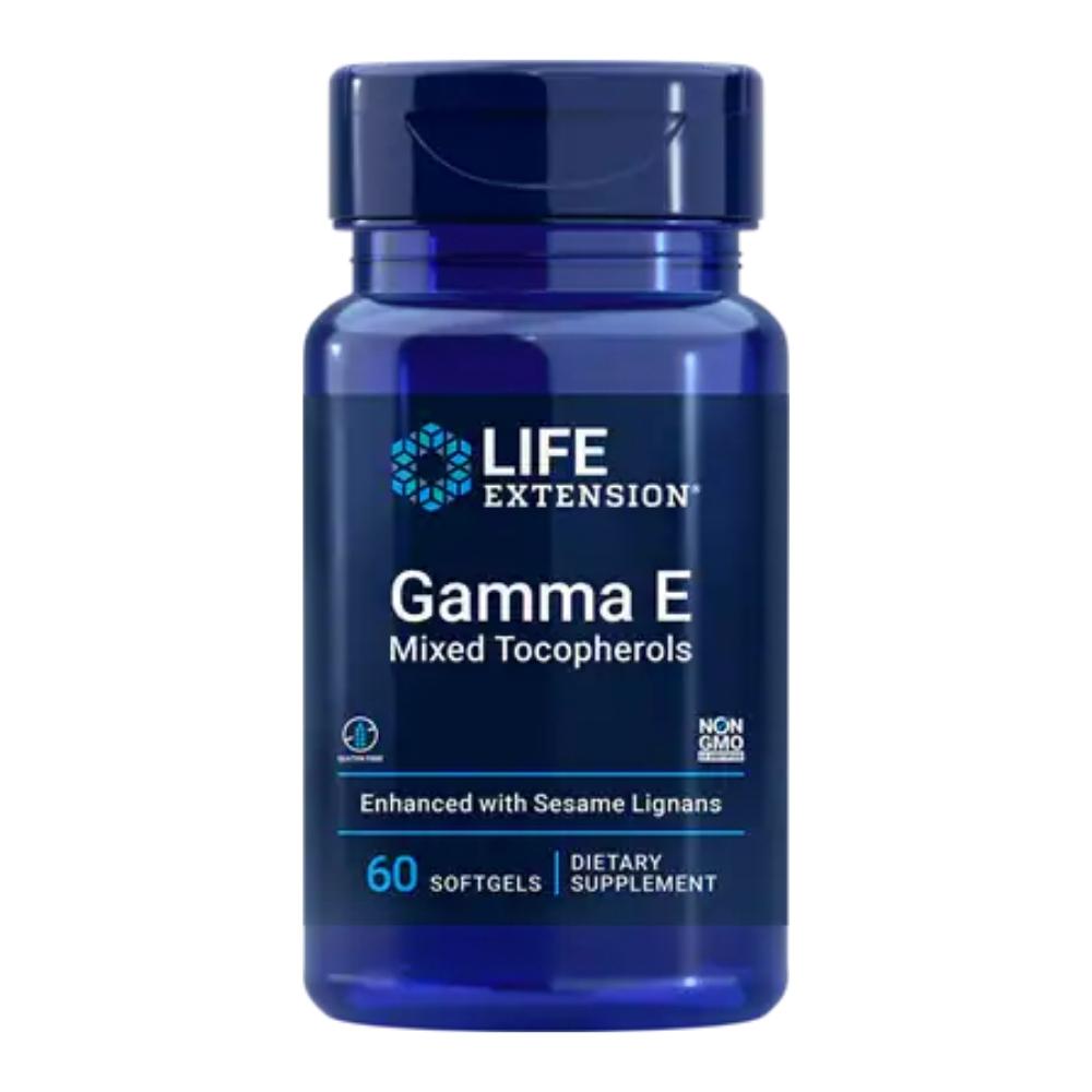 Life Extension Gamma E Tocopherol with Sesame Lignans 60 Soft Gels Vitamins Life Extension 