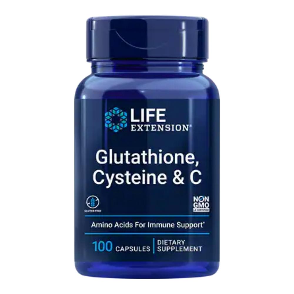 Life Extension Glutathione, Cysteine and C 100 Capsules Amino Acids Life Extension 