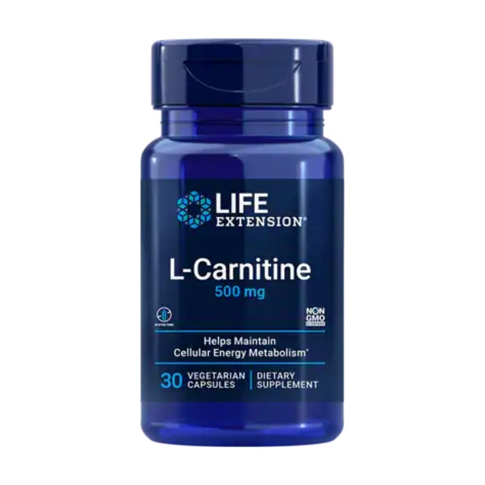 Life Extension L-Carnitine 500mg 30 Vege Capsules Amino Acids Life Extension 