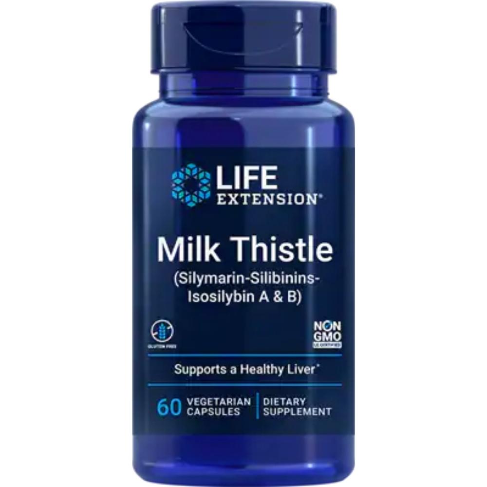Life Extension Certified European Milk Thistle 60 Vege Capsules Herbs Life Extension 