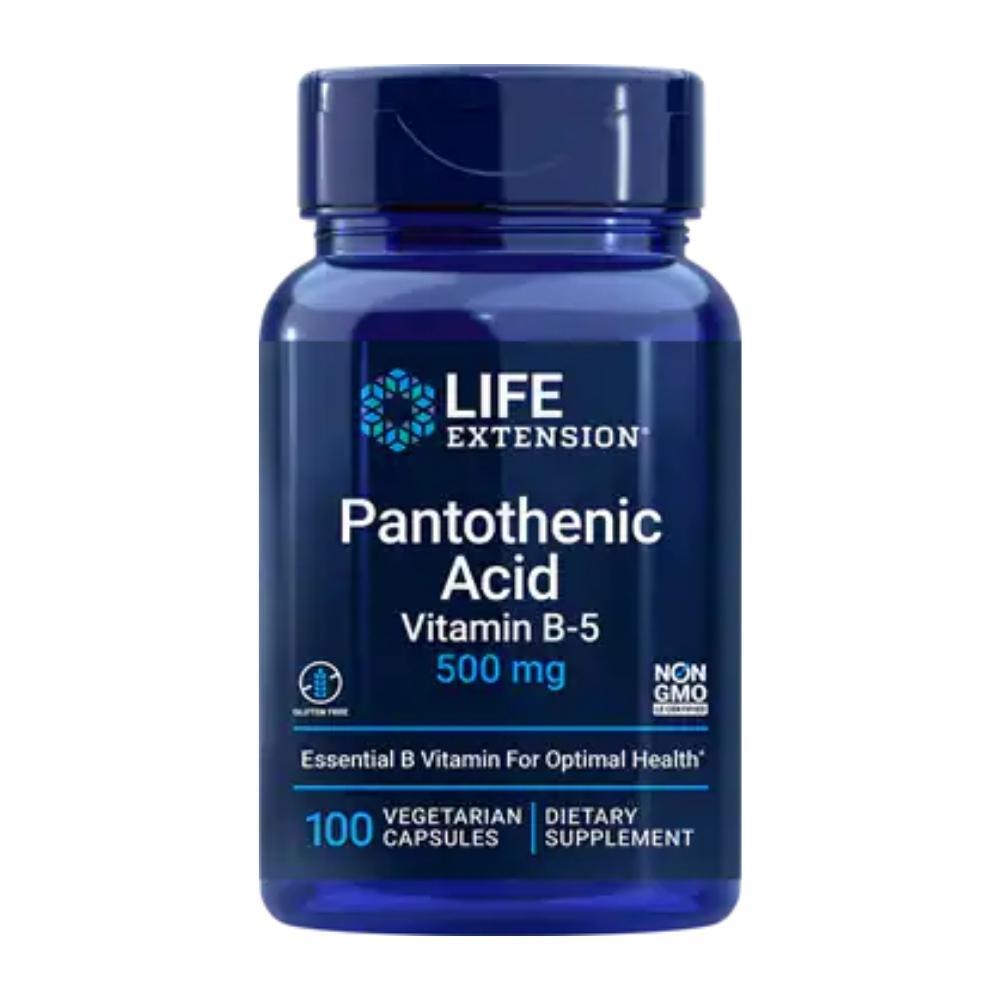 Life Extension Pantothenic Acid (Vitamin B5) 500mg 100 Capsules Vitamins Life Extension 