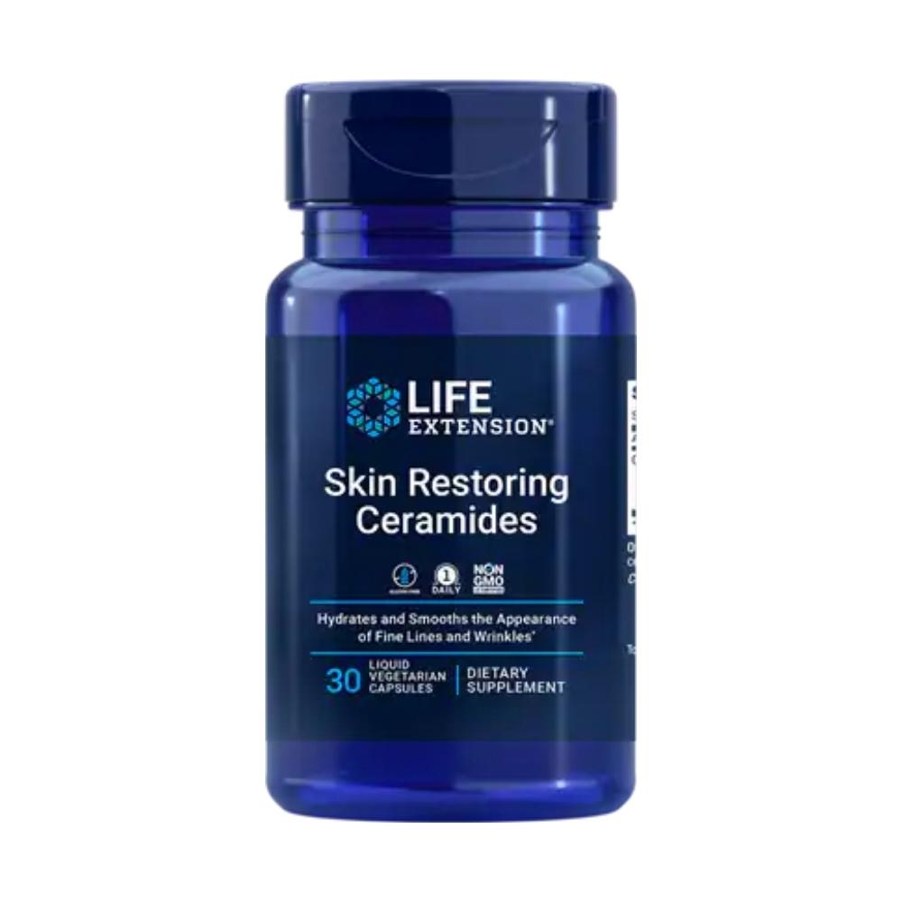 Life Extension Skin Restoring Ceramides 30 Capsules | Smooth Skin Life Extension 