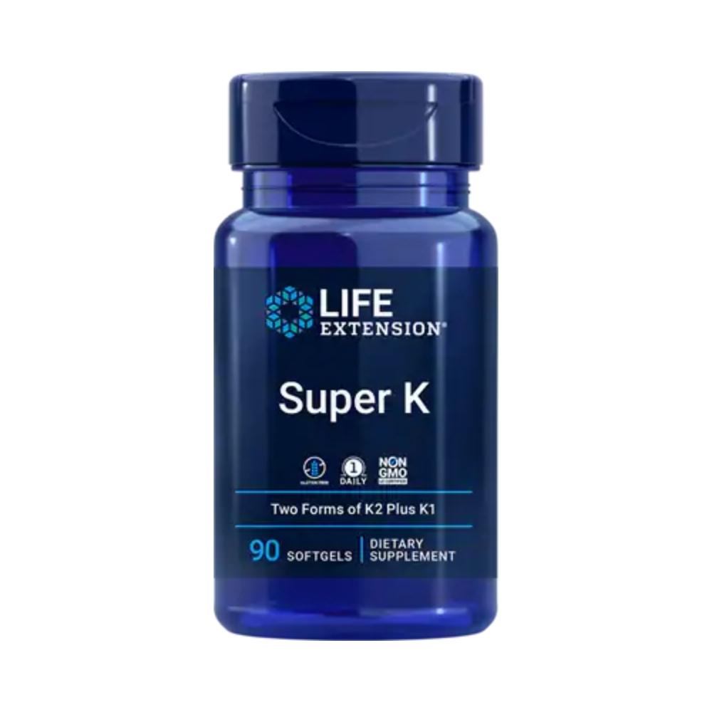 Life Extension Super K w/ Two Forms of K2+K1 90 Soft Gels Vitamins & Minerals Life Extension 