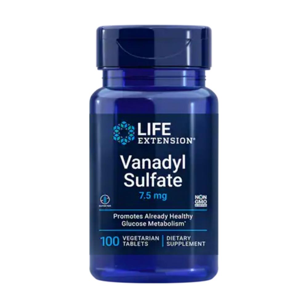 Life Extension Vanadyl Sulfate 7.5mg 100 Tablets Minerals Life Extension 